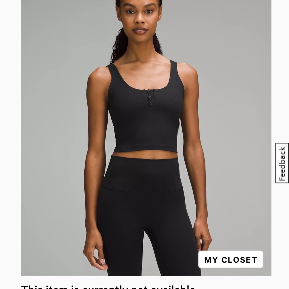 Lululemon Align Ribbed Henley Tank Black Size 10
